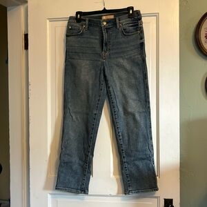 High waist cropped straight